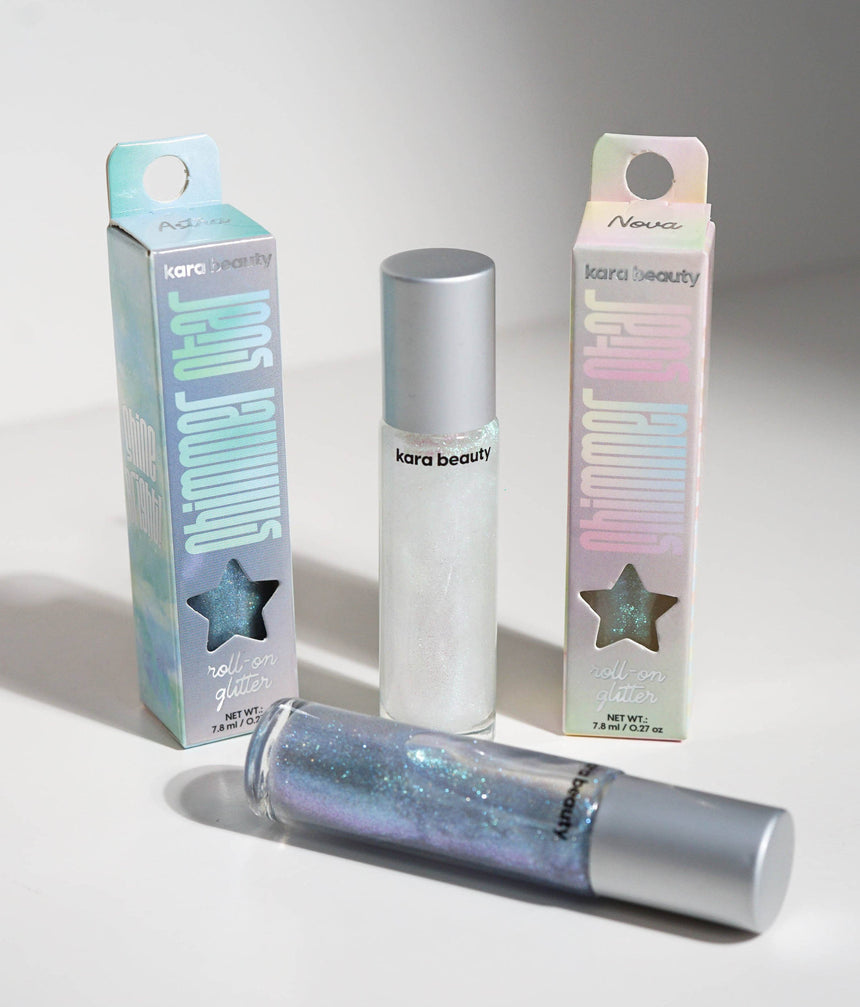 SHIMMER STAR ROLL-ON GLITTER, Hydrating Face & Body Glow - ASTRA
