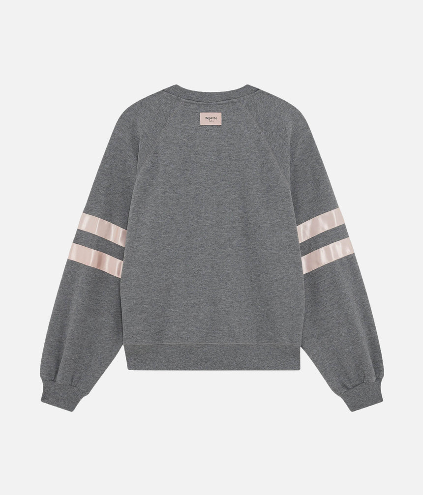 Oversized Sweatshirt with Satin Ribbon Detailing - S0573