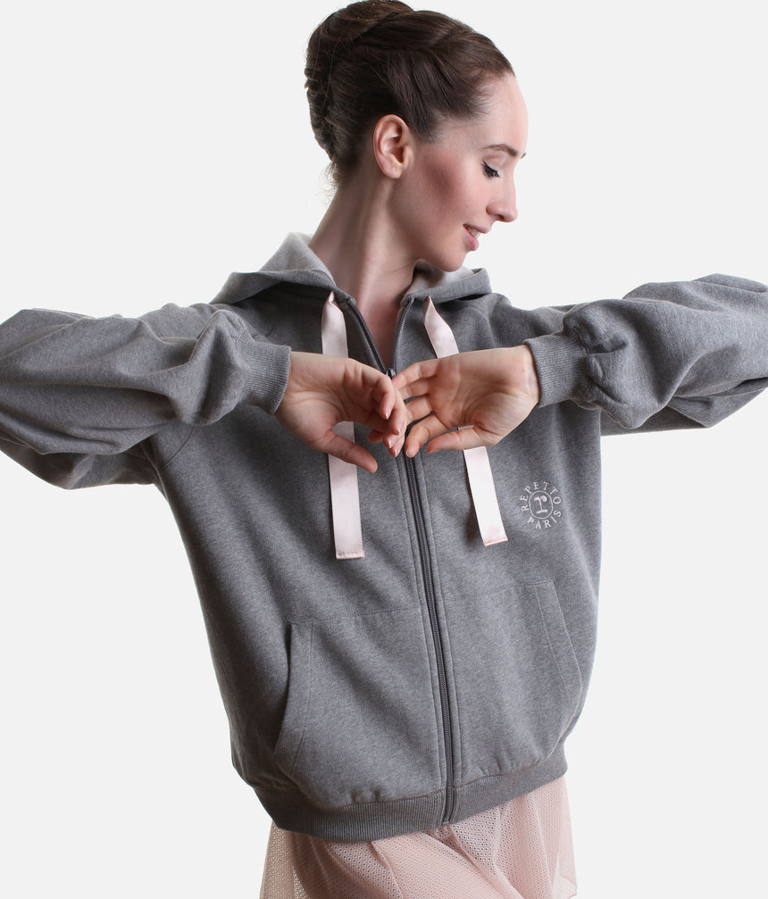 Signature Satin Zip-Up Hoodie • Ballet Warm-Up & Studio Essential - S0700