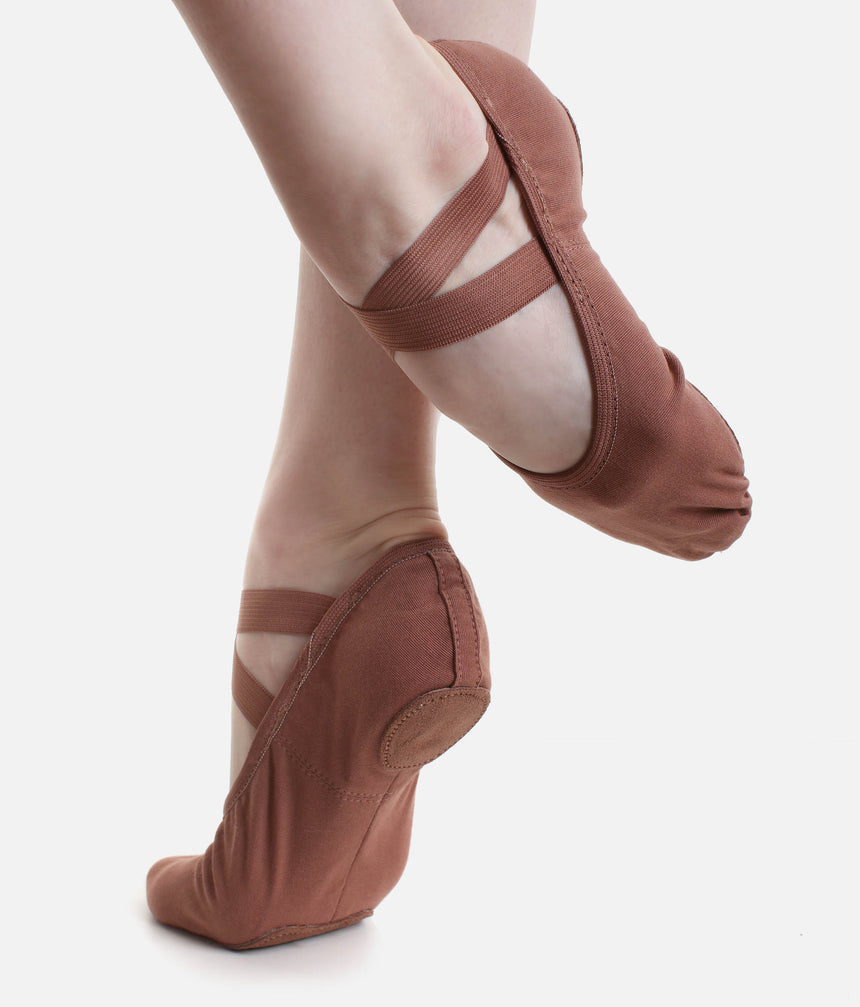 SD16 Width B - Stretch Canvas Ballet Shoes - Dancer’s Favorite Split Sole Flats, Medium fit
