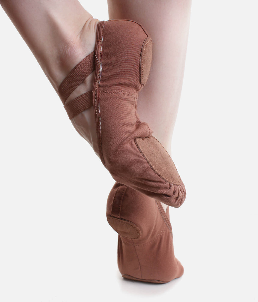 SD16 Width B - Stretch Canvas Ballet Shoes - Dancer’s Favorite Split Sole Flats, Medium fit