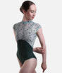Elegant High Neck Ballet Leotard with Open Back & Embroidery - SELENE DI BOTTIGLIA