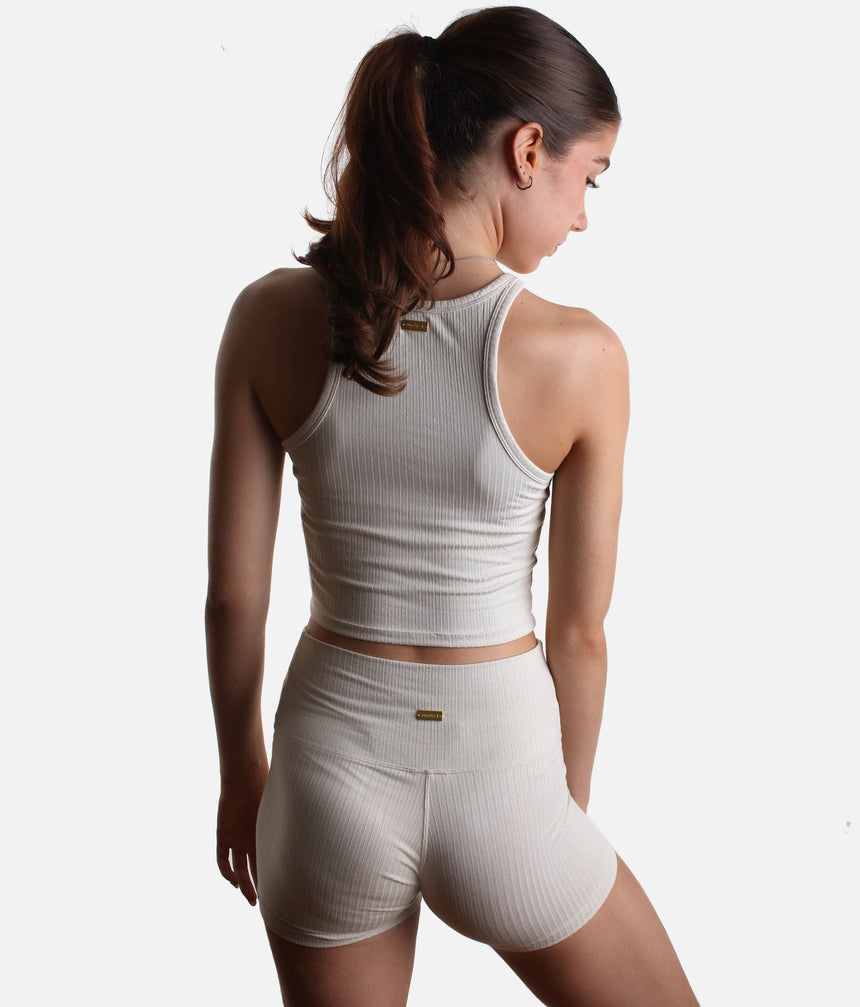 High-Rise Yoga Mini Biker, Buttery Soft with Breathable Knit - RIB 4" SHORTS