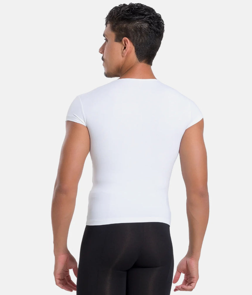SL111 Franco Men’s Ballet Top • White, Crew-Neck