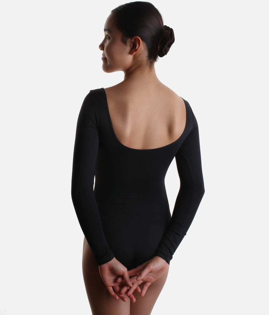 Girls Long Sleeve Dance Leotard, Buttery-soft Microfiber - SL15