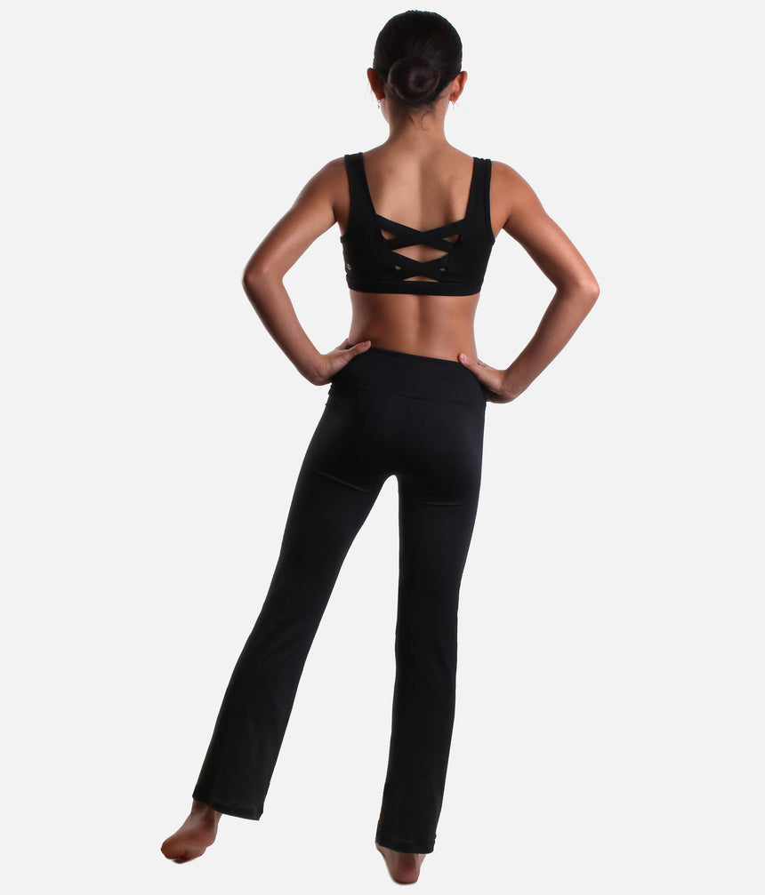 High-Waist Flared Dance Pants for Teen Dancers, Lightweight, Flexible Fit - SL204