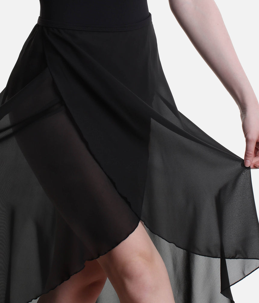 Long Ballet Skirt with Elegant Fit, Pull-On & Mock Wrap - SL227