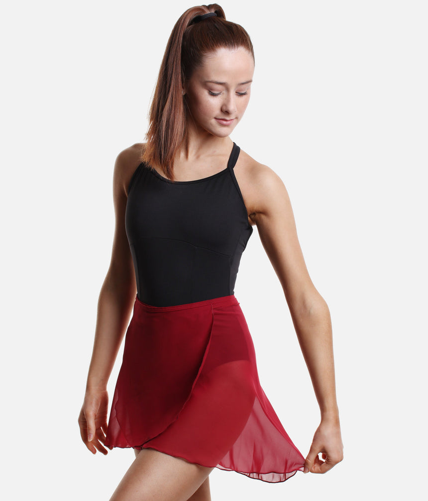 Classic Wrap Ballet Skirt with High-Low Hem & Adjustable Tie Waist - SL60