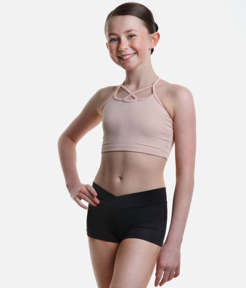Girls V-Front Shorts for All Dance Styles, Studio Essential - SL81
