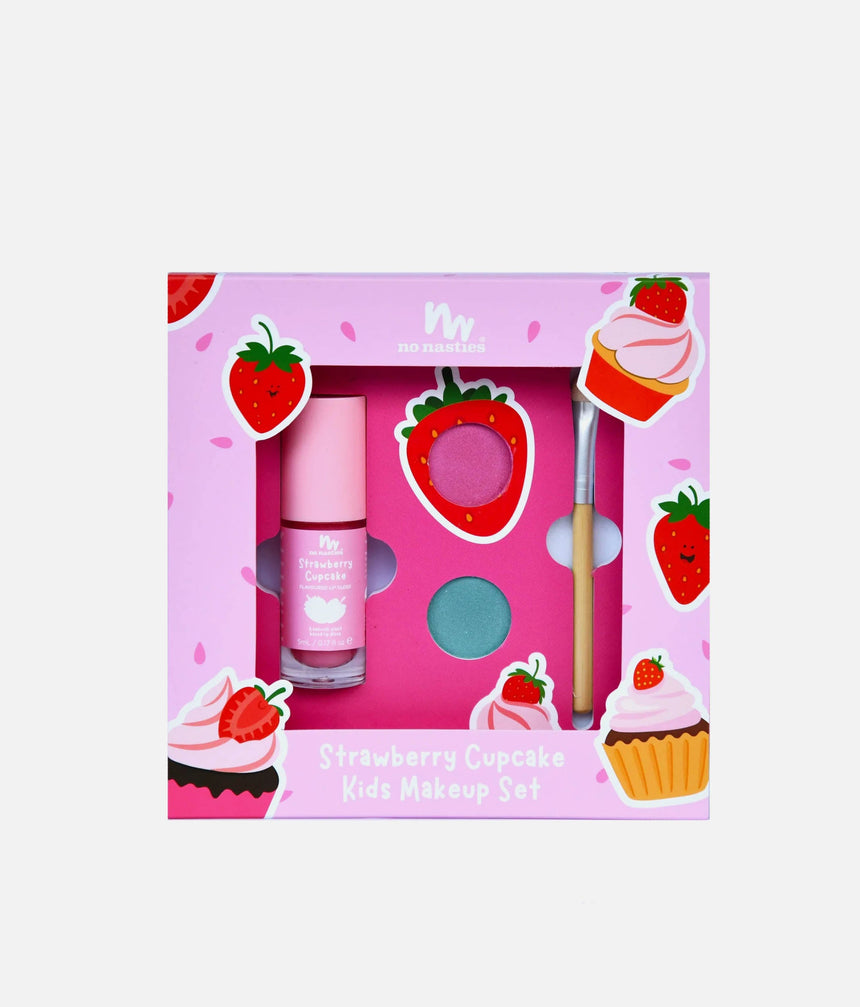 STRAWBERRY CUPCAKE Gift Set, Safe & Natural Play Makeup for Girls