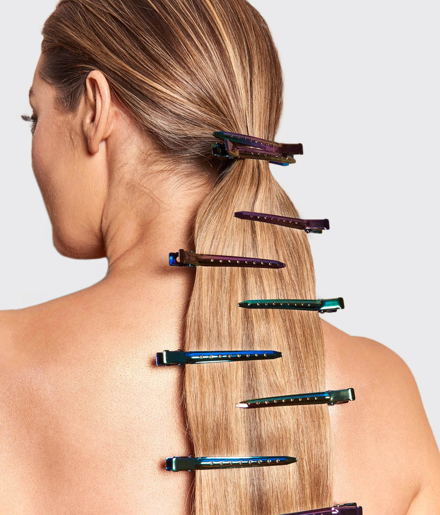 Iridescent Styling Hair Clips • 6-Piece Crease-Free Sectioning Set
