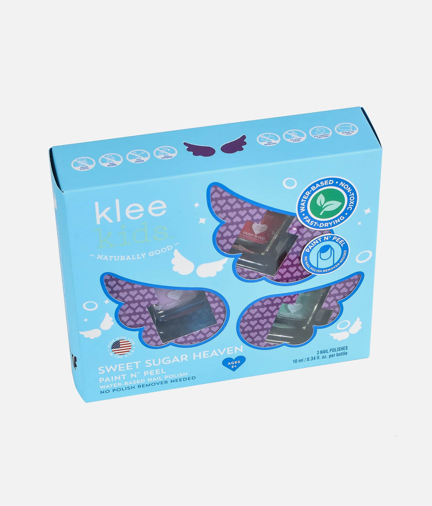Sweet Sugar Heaven NAIL POLISH SET, 3-Piece Kid-Friendly, Peel-Off, Water-Based