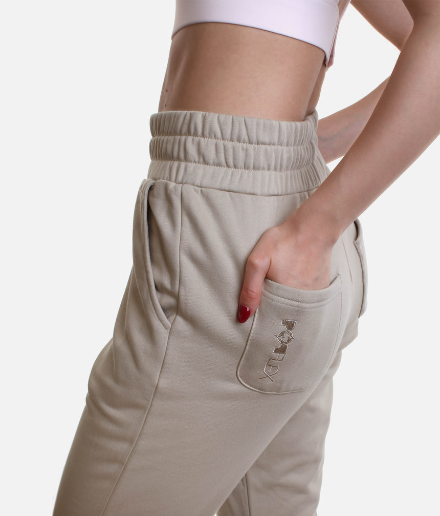 Rollover Waist Sweatpants – Oversized Cozy Fleece Joggers with Pockets