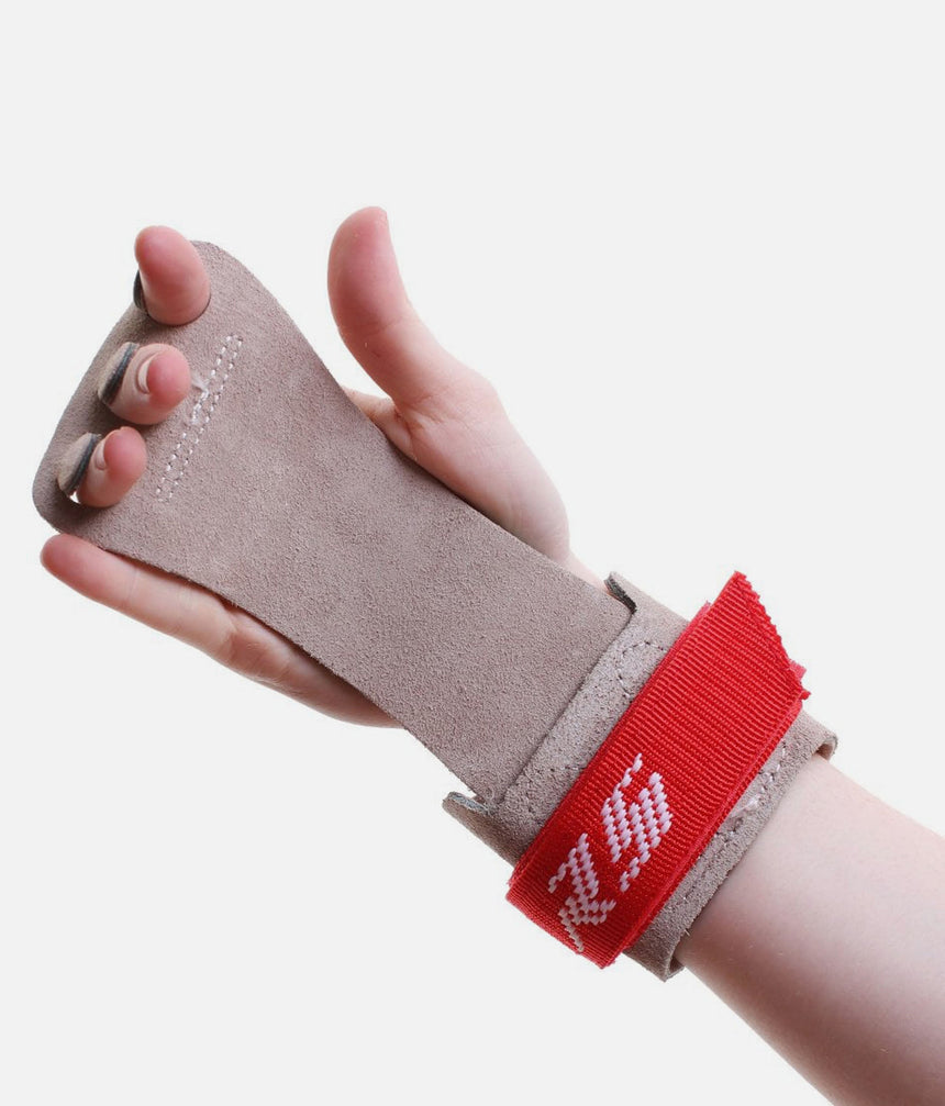 Mens Gymnastics Handguard for High Bar, 3 Finger Holes + Velcro - SWISS CUP