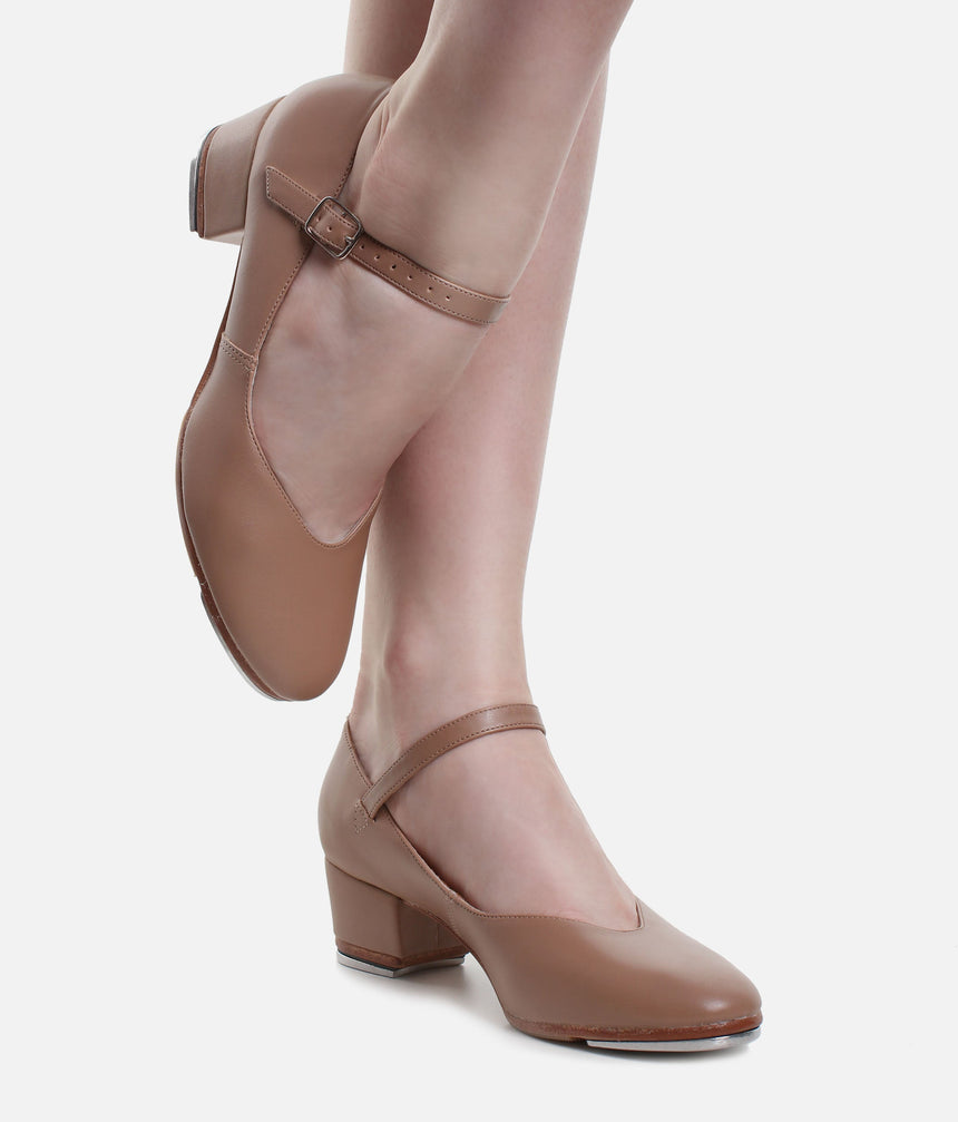 Low Heel Tap Shoes, Classic Style with Buckled Strap, Comfort Lining - TA44