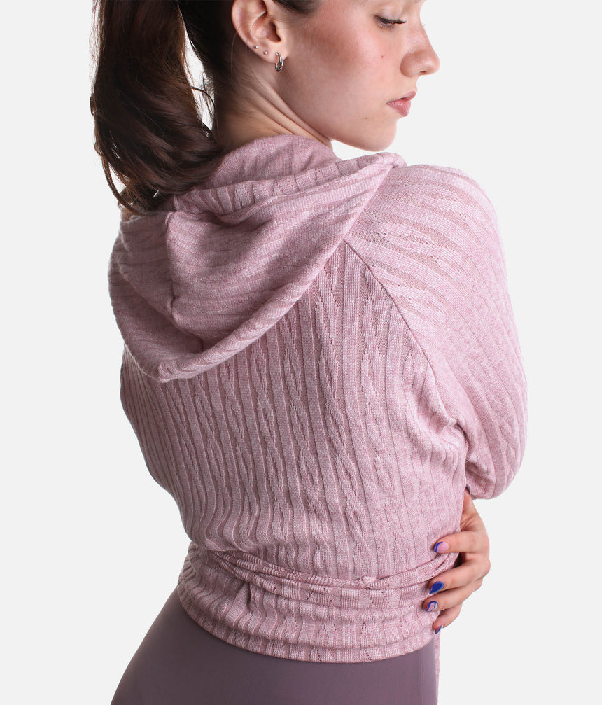 Hooded Wrap Sweater, Ultra Soft Ballet Warm-Up Top for Dancers - THEODORA