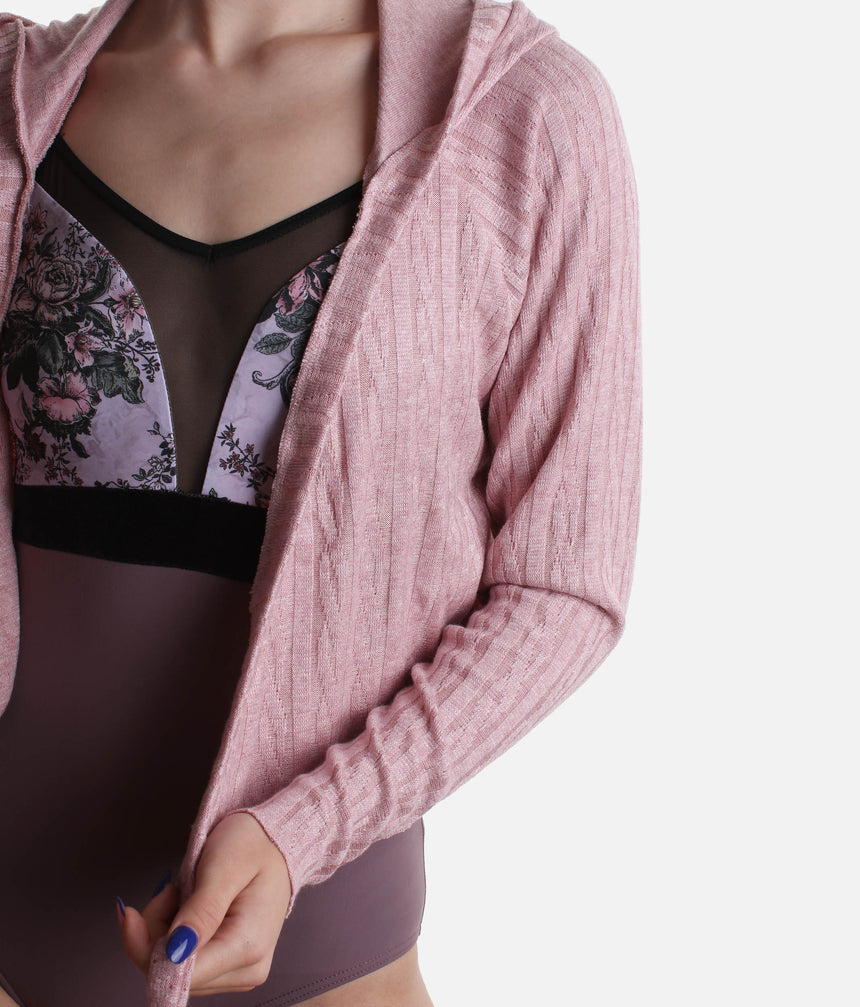 Hooded Wrap Sweater, Ultra Soft Ballet Warm-Up Top for Dancers - THEODORA