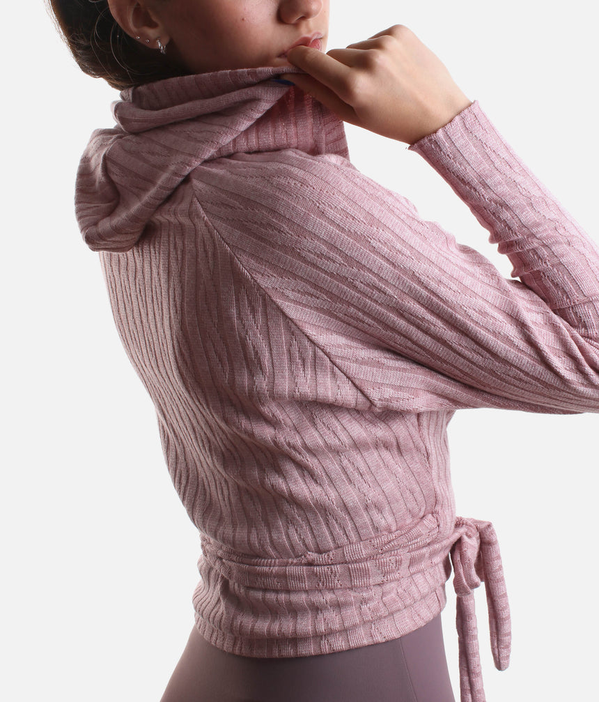 Hooded Wrap Sweater, Ultra Soft Ballet Warm-Up Top for Dancers - THEODORA