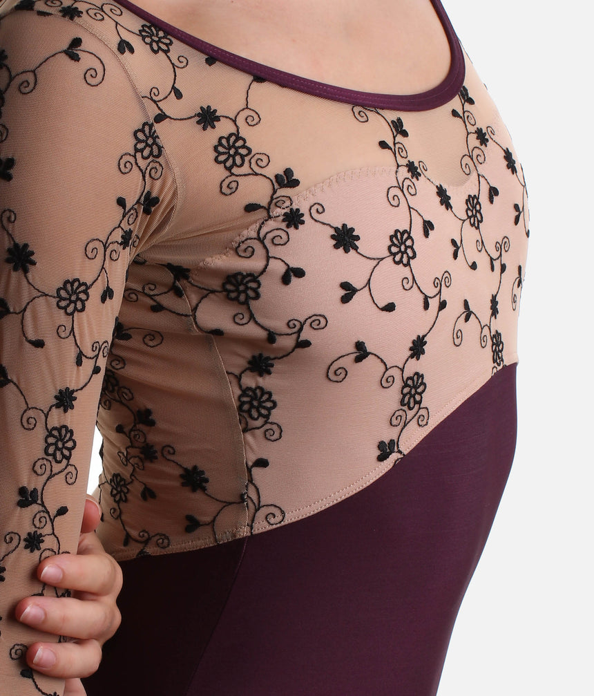 Round Neck Dance Leotard with Deep U-Back Design - TERSICORE DI TURANDOT