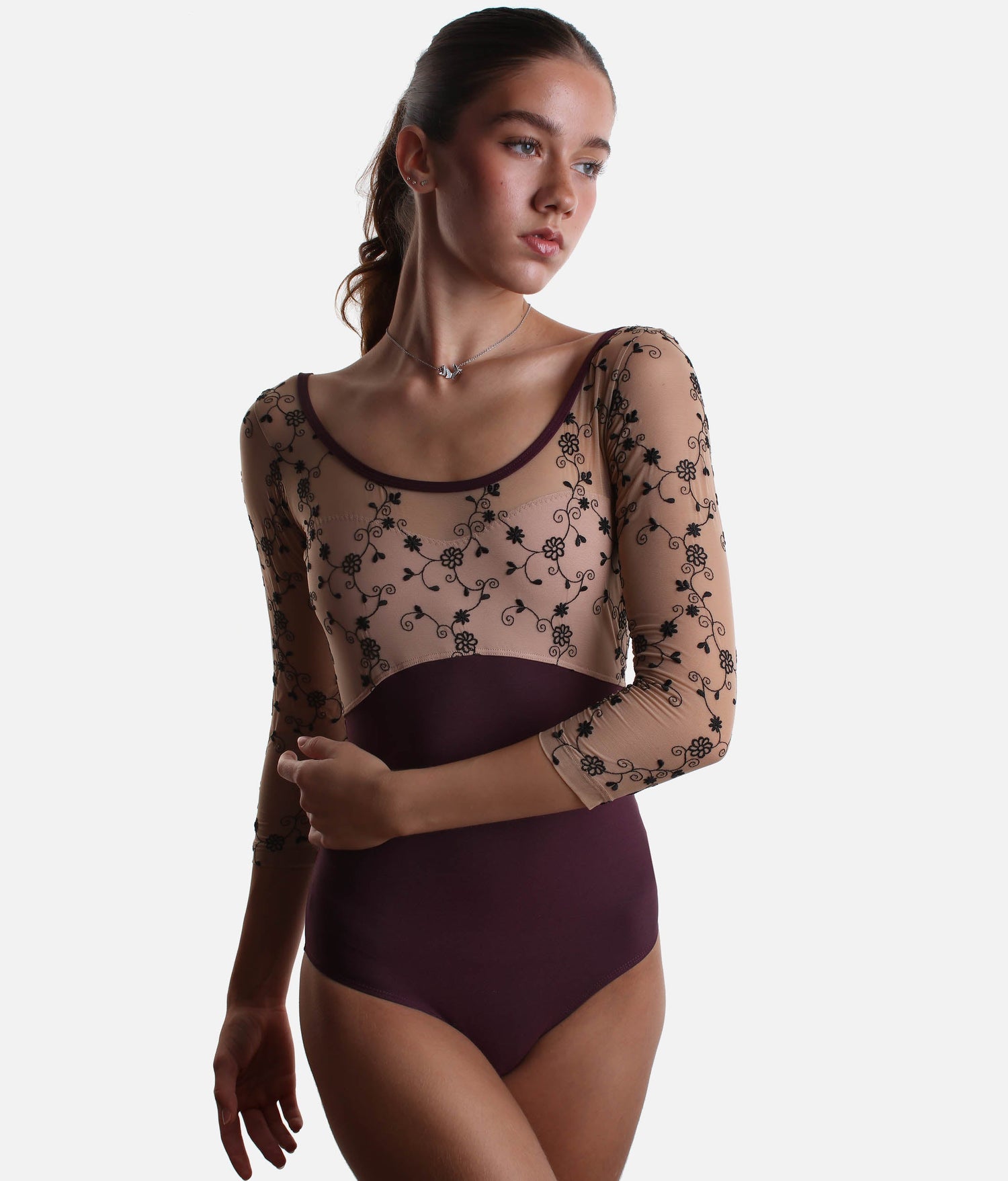 Round Neck Dance Leotard with Deep U-Back Design - TERSICORE DI TURANDOT