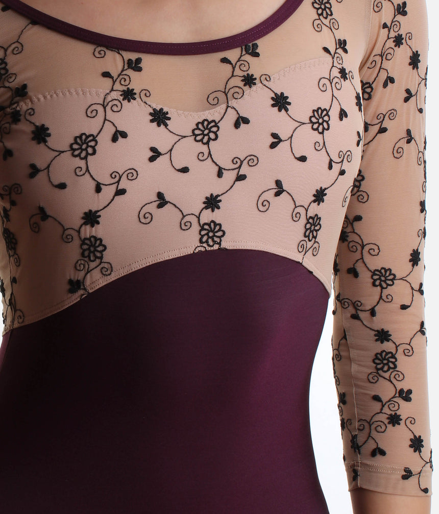 Round Neck Dance Leotard with Deep U-Back Design - TERSICORE DI TURANDOT