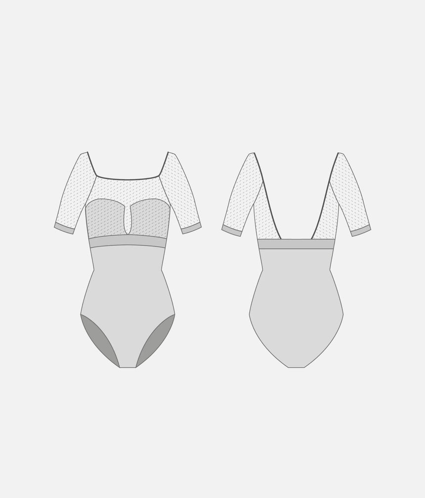 VITTORIA GL Scotland • Professional Ballet Leotard with Deep Square Open Back
