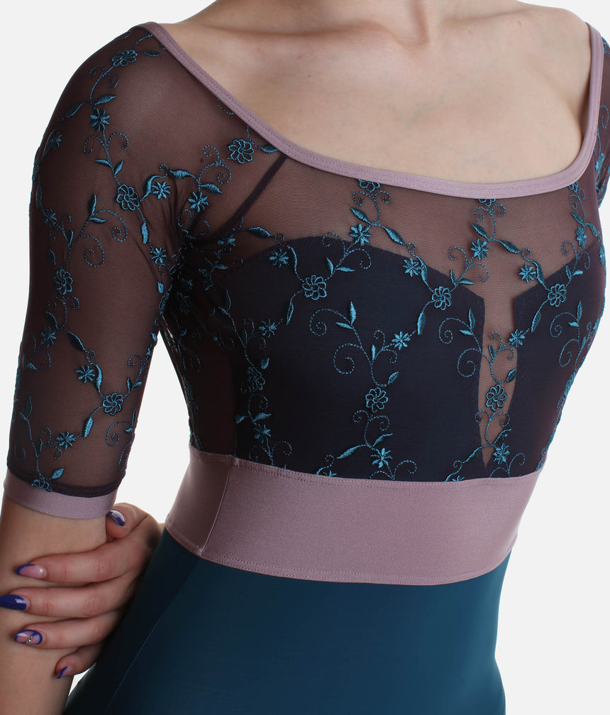 Elegant Ballet Leotard with Low Back and Sweetheart Neckline - VITTORIA GL