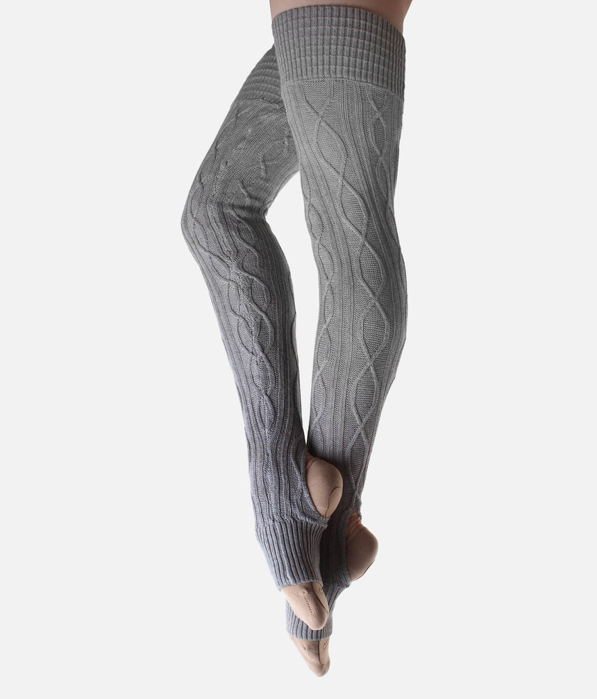 Elsa Knit Legwarmers, Thigh High Ballet Warmups for Dancers - W11002