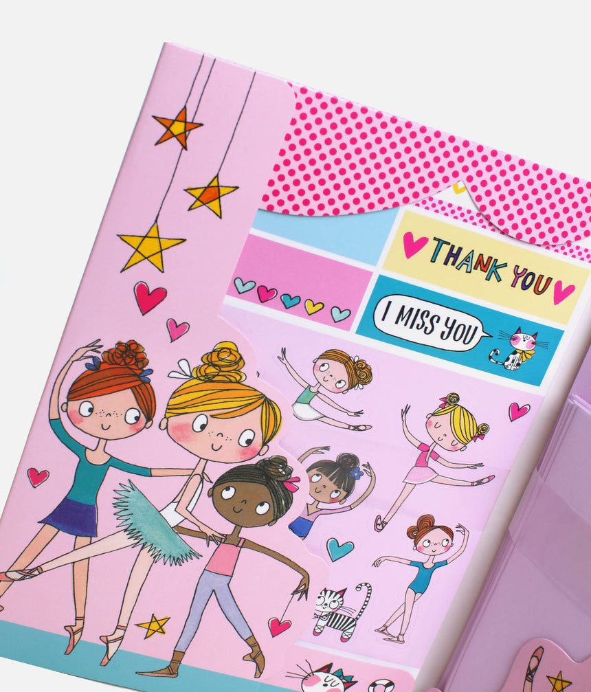 Letter Writing Set, Ballerina Theme with Envelopes & Stickers - WS54