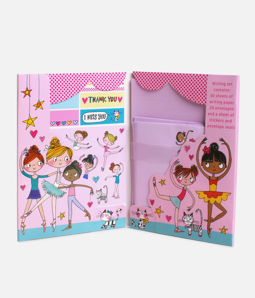 Letter Writing Set, Ballerina Theme with Envelopes & Stickers - WS54