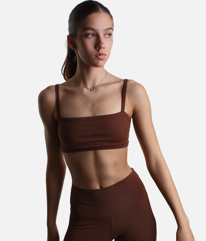 Soft Knit Yoga Bra, Low-Impact & Gentle Everyday Support - RIB BRALETTE