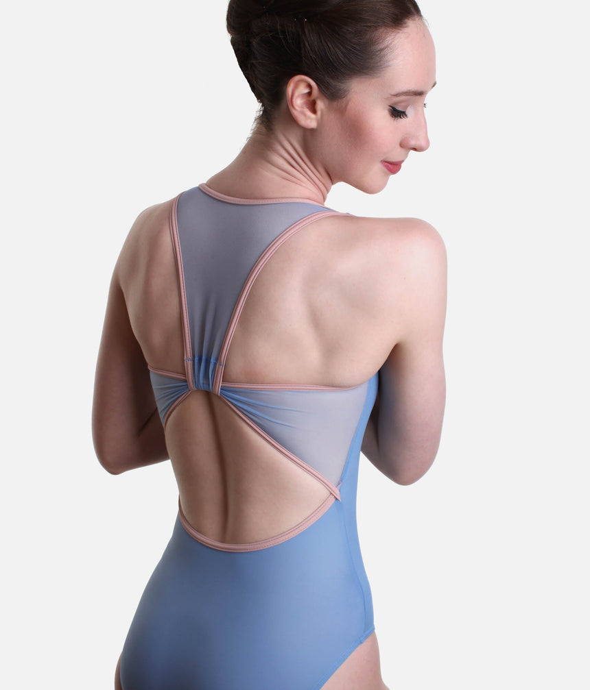 Ballet Leotard with Sheer Mesh Panels and Contrast Trim - ALEX