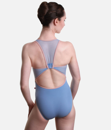 Ballet Leotard with Sheer Mesh Panels and Contrast Trim - ALEX
