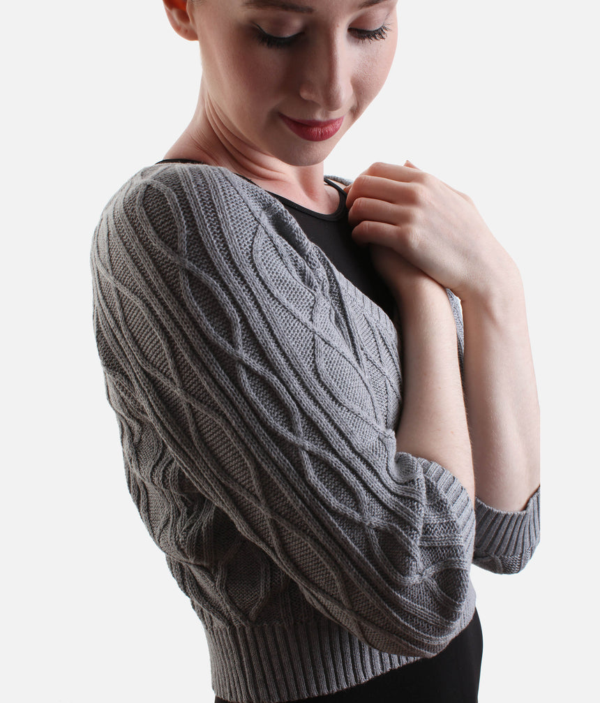 Long Sleeve Ballet Cropped Top, Atiyah Knit Dance Warm-Up Essential - Z30013