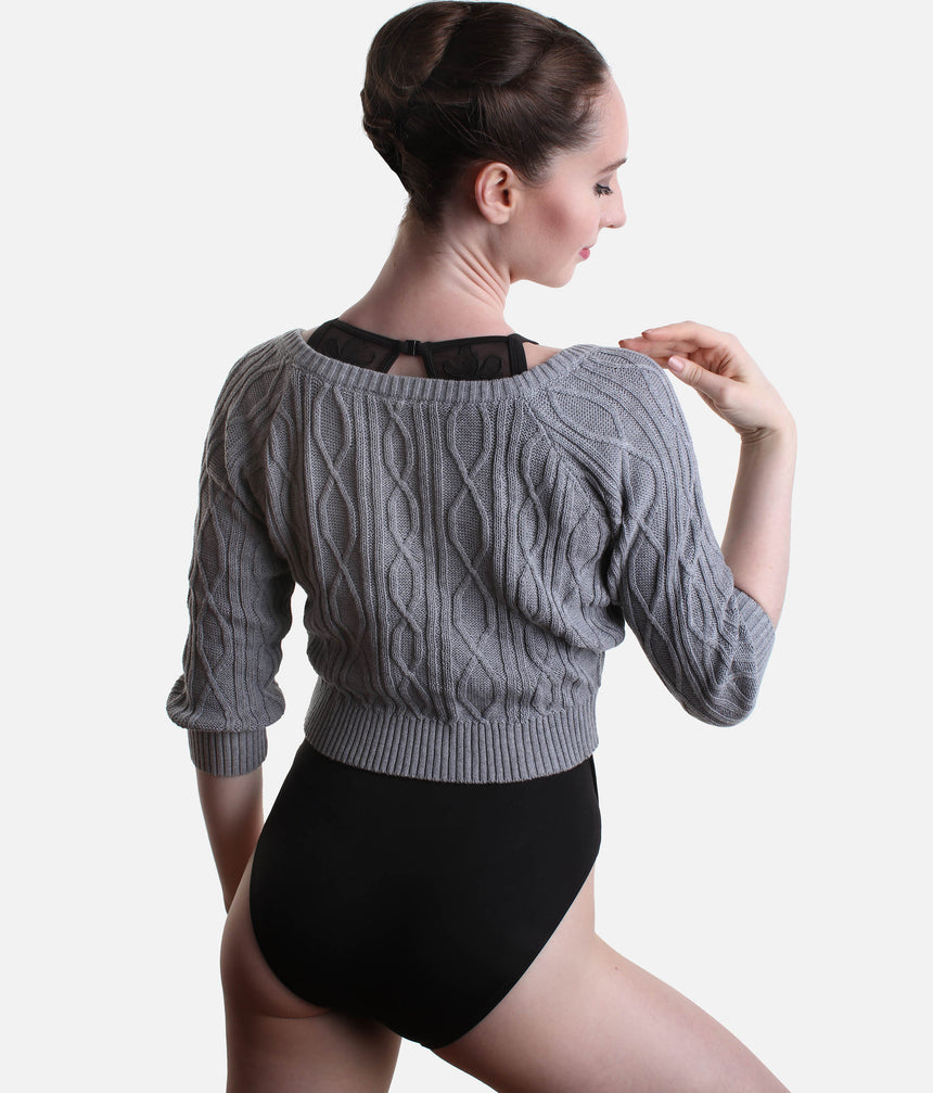 Long Sleeve Ballet Cropped Top, Atiyah Knit Dance Warm-Up Essential - Z30013