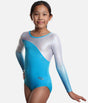 Girls Ombré Long Sleeve Gymnastics Leotard with Rhinestone Design - Z590