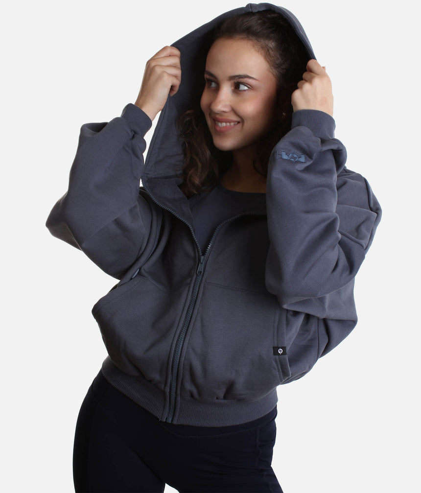 ZIP CLOUD HOODIE in Denim Blue – Soft, Stylish, and Snuggly