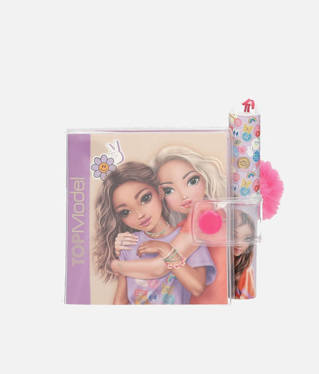 TOPModel Mini Notebook With Ballpen & Cute Pom-Pom - 0013422