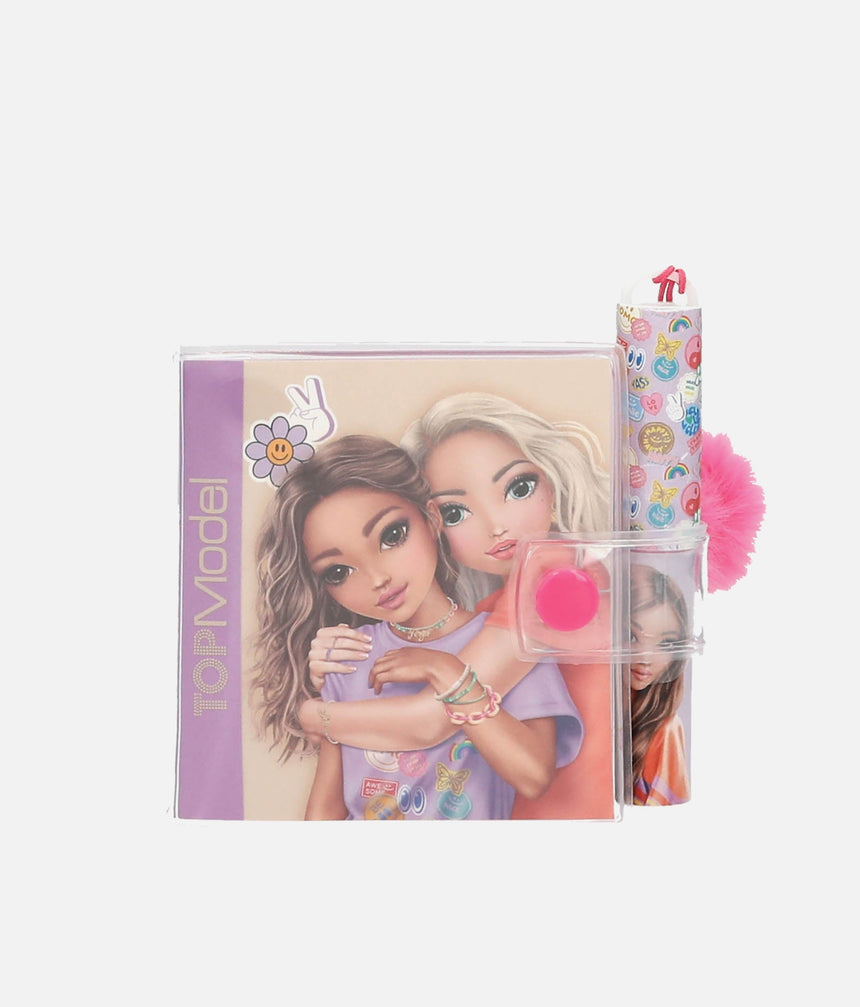 TOPModel Mini Notebook With Ballpen & Cute Pom-Pom - 0013422