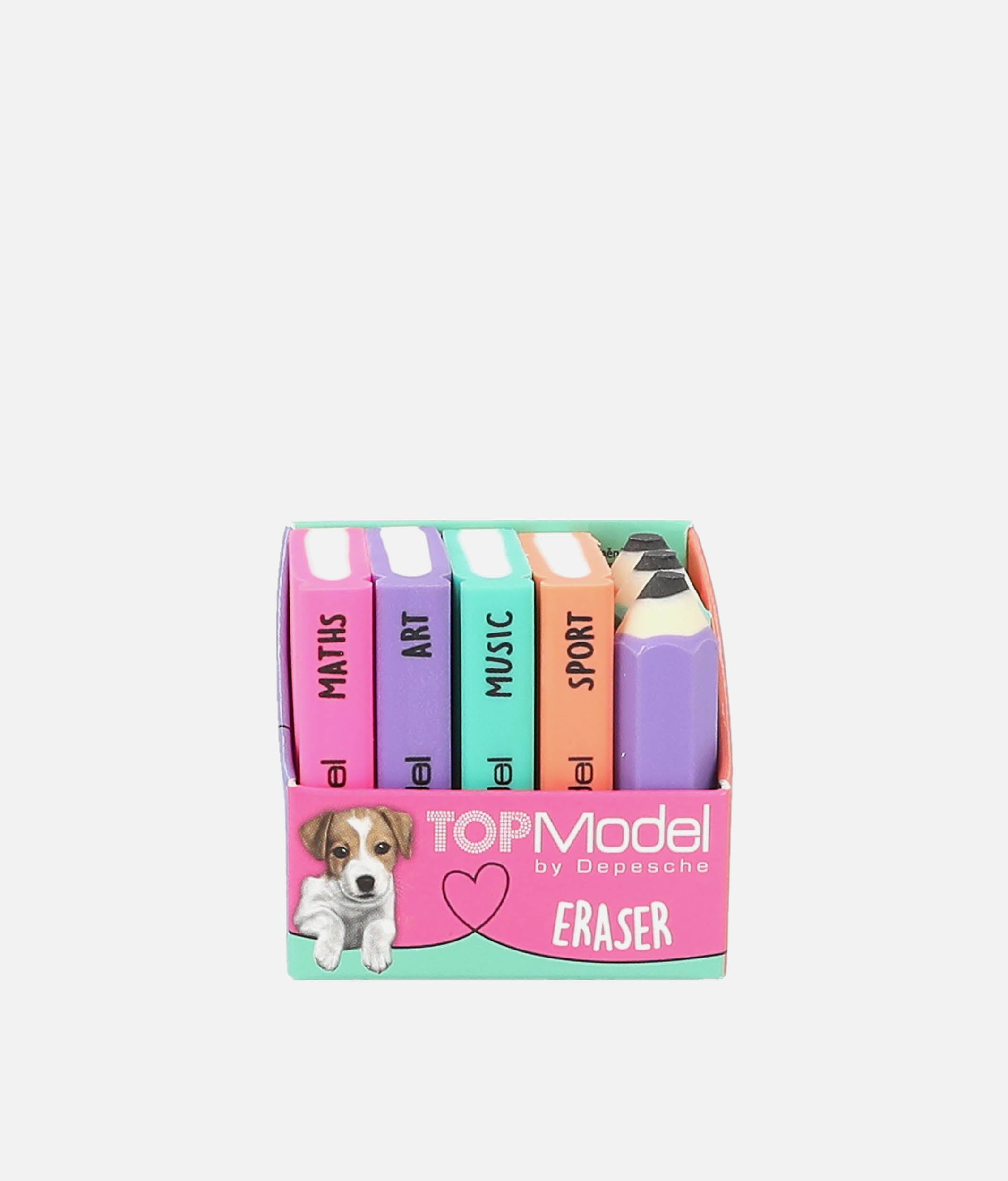 TOPModel Eraser Set, Mini School Books & Pencils - 0012443