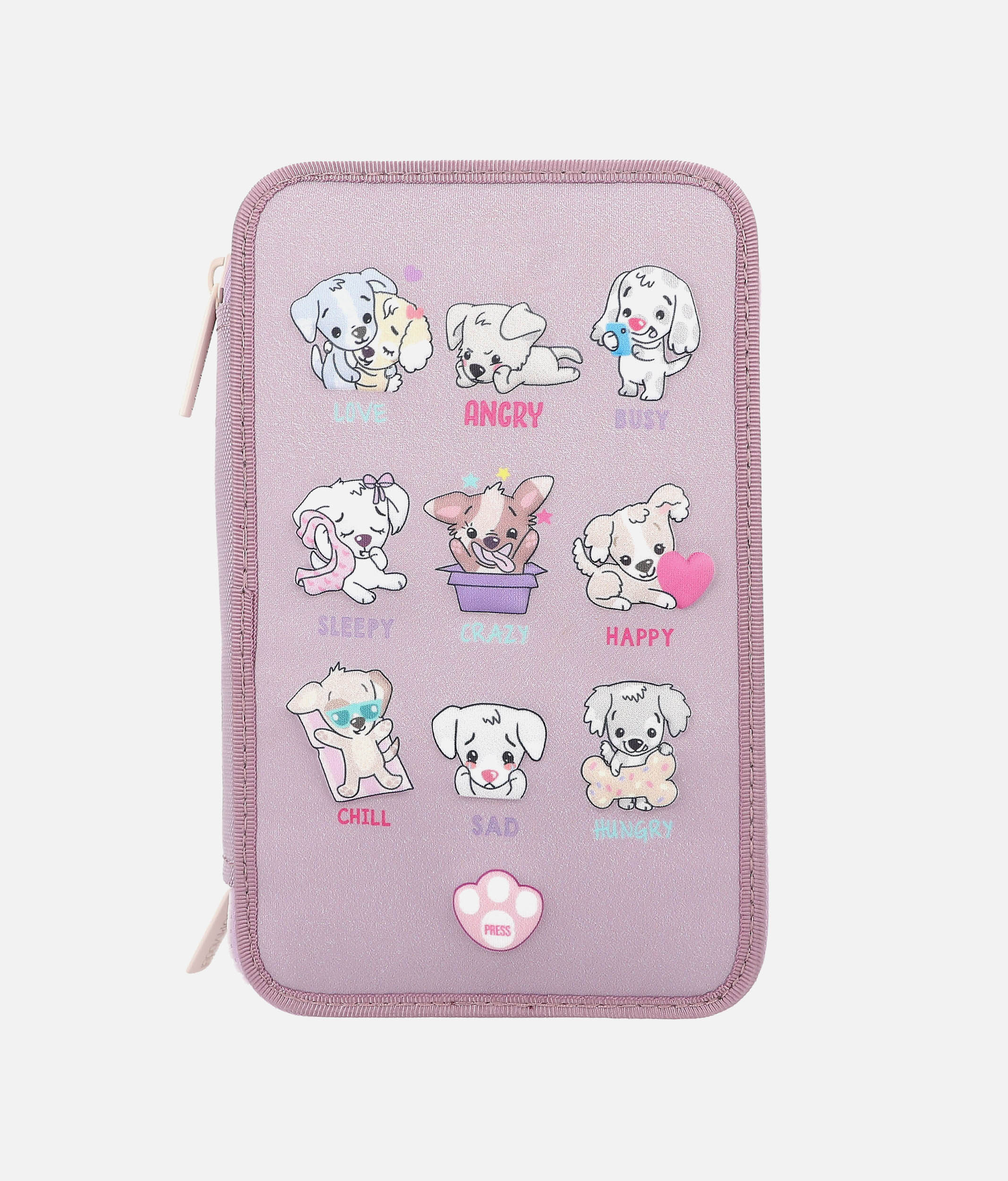 TOPModel Triple Pencil Case, LED Dogs Mood Barometer - 0012843