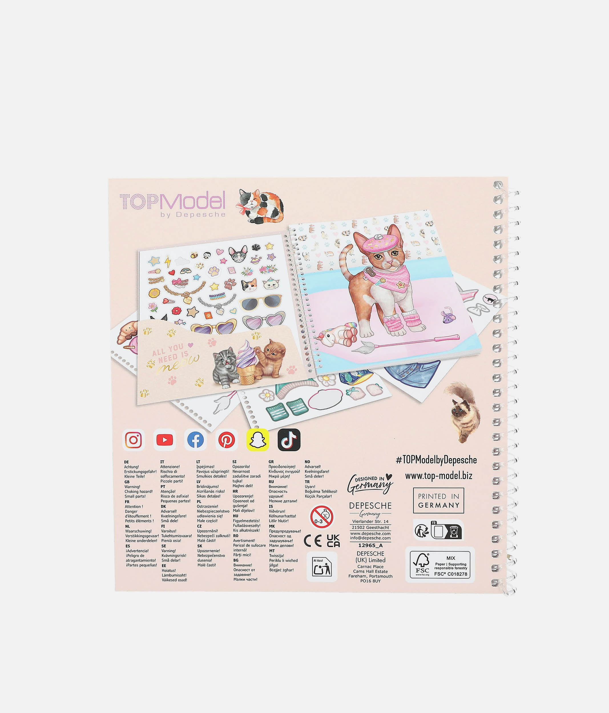 TOPModel Sticker Book, Dress Me Up KITTY - 0012965