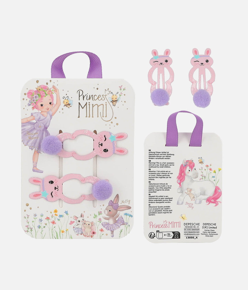 Princess Mimi Hair Clips With POMPOM - 0013050