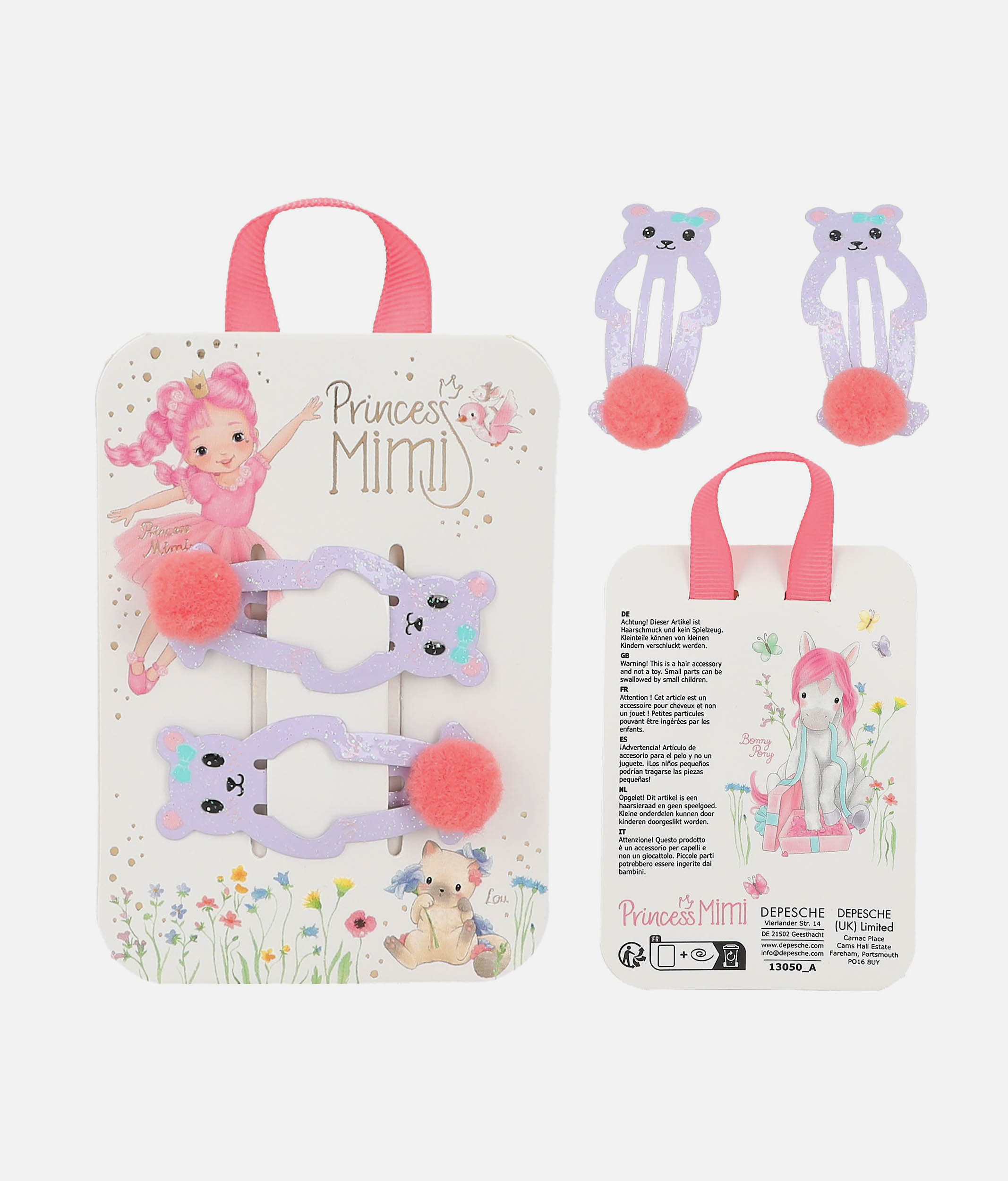 Princess Mimi Hair Clips With POMPOM - 0013050