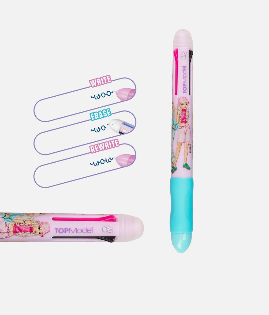TOPModel Erasable Gel Pen, 4-in-1 Colour Ink Pen with Fashion Designs - 0013178
