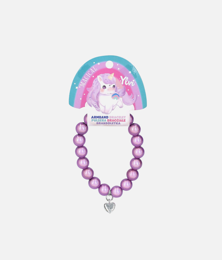 Ylvi Luminized Ball Bracelet with Heart Charm • 0013557
