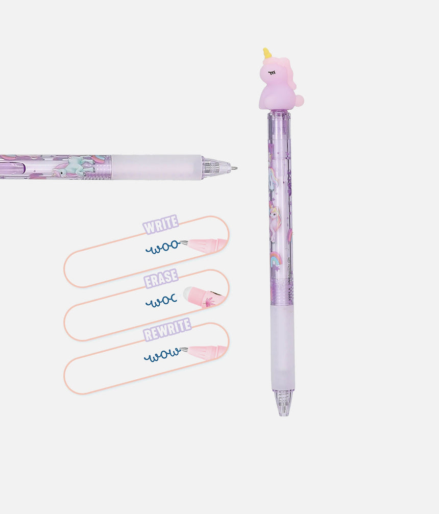 Ylvi Unicorn Gel Pens with Erasable Ink, Fun Stationery for Kids & Tweens - 0013373