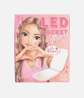 TOPModel Foldable Pocket Mirror with LED Light & Touch Control - 0013502