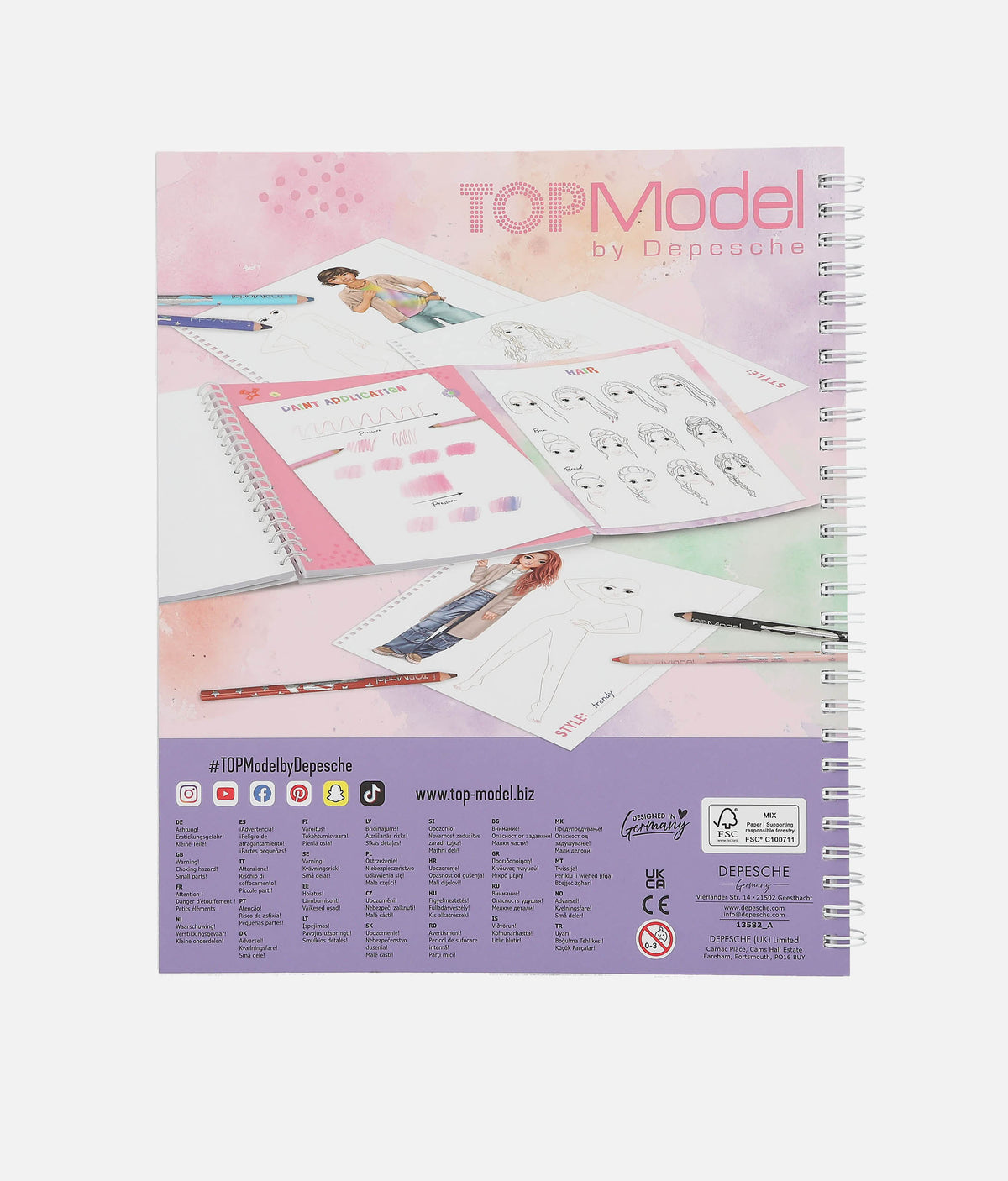 Top Model Code Books TOPModel Fashion Designer Book – Colour, Draw, Style – Dance World Europe