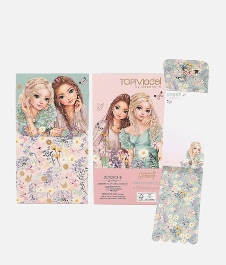 TOPModel Note Pad With Magnetic Closure, 60 Lined Pages, Stylish Design - 0013575